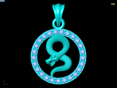 Ciondolo serpente - Ciondolo zodiaco - N830718 Modello di stampa 3D