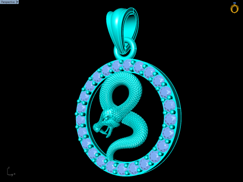 Snake pendant - Zodiac pendant - N830718 Modello di stampa 3D