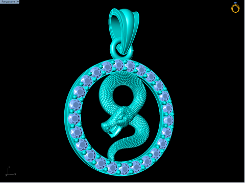 Snake pendant - Zodiac pendant - N830718 Modello di stampa 3D