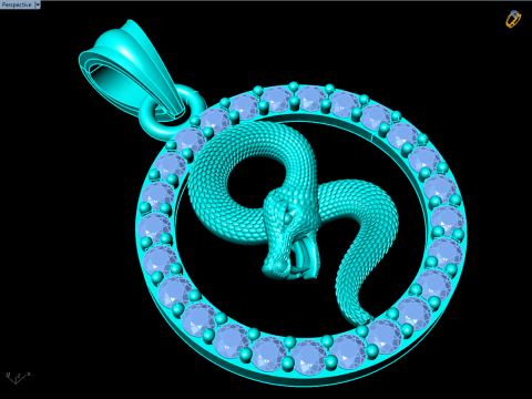 Snake pendant - Zodiac pendant - N830718 Modello di stampa 3D