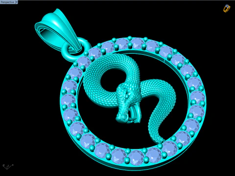 Ciondolo serpente - Ciondolo zodiaco - N830718 Modello di stampa 3D