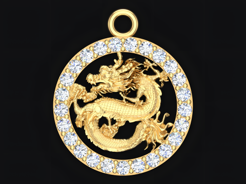 Dragon pendant - Zodiac pendant - N830830 Modello di stampa 3D
