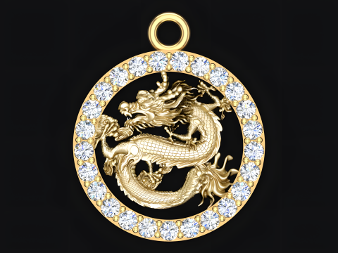 Dragon pendant - Zodiac pendant - N830830 Modelo de impresión 3D