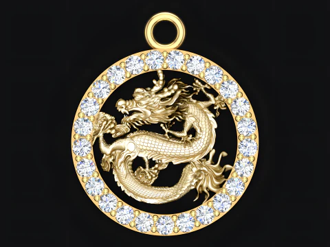 Dragon pendant - Zodiac pendant - N830830 3D Print Model