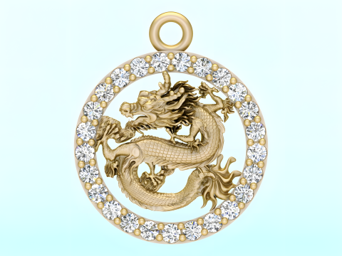 Dragon pendant - Zodiac pendant - N830830 Modelo de impresión 3D