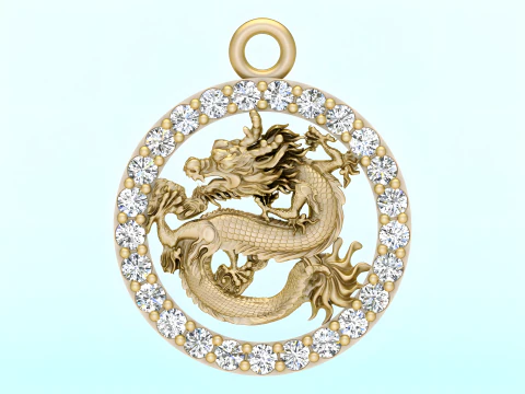 Dragon pendant - Zodiac pendant - N830830 3D Print Model