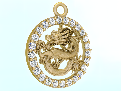 Dragon pendant - Zodiac pendant - N830830 Modelo de impresión 3D