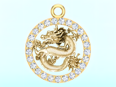 Dragon pendant - Zodiac pendant - N830830 Modelo de impresión 3D