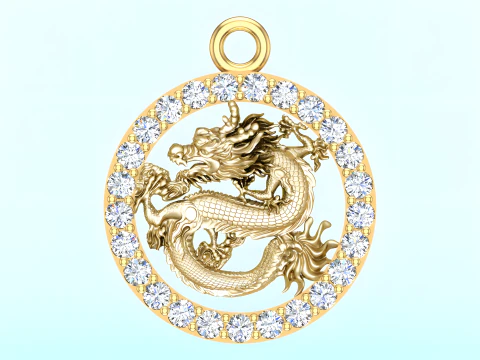 Dragon pendant - Zodiac pendant - N830830 3D Print Model