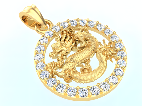 Dragon pendant - Zodiac pendant - N830830 Modelo de impresión 3D