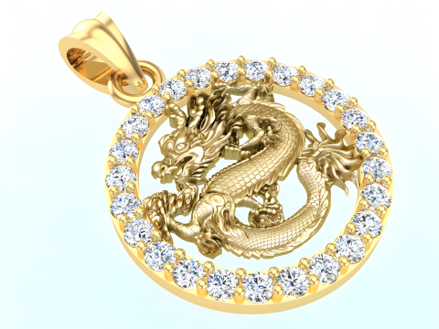Dragon pendant - Zodiac pendant - N830830 Modelo de impresión 3D