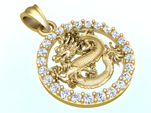 Dragon pendant - Zodiac pendant - N830830 Modelo de impresión 3D