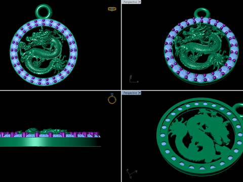 Dragon pendant - Zodiac pendant - N830830 Modelo de impresión 3D