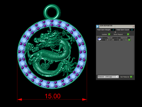 Dragon pendant - Zodiac pendant - N830830 Modelo de impresión 3D