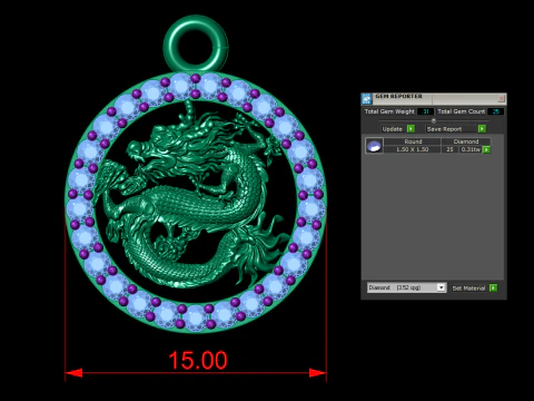 Dragon pendant - Zodiac pendant - N830830 3D Print Model