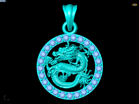 Dragon pendant - Zodiac pendant - N830830 Modelo de impresión 3D
