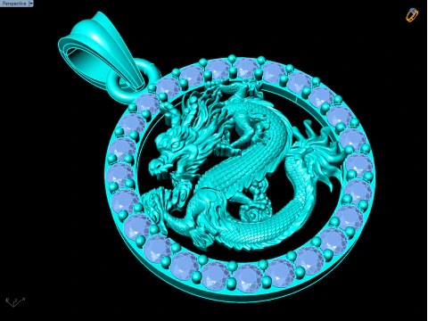 Dragon pendant - Zodiac pendant - N830830 3D Print Model