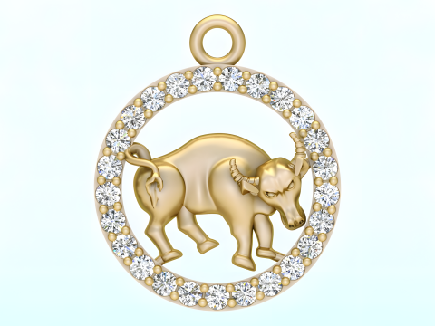 Buffalo Pendant - Bull Necklace - Zodiac Ox Jewelry - Animal Pendant STL - N159 3D Druckmodell