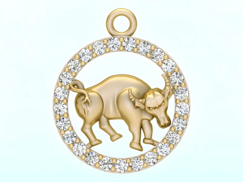 Ciondolo bufalo - Collana toro - Gioielli bue zodiacale - Ciondolo animale STL - N159 Modello di stampa 3D