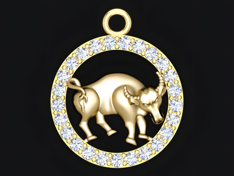 Buffalo Pendant - Bull Necklace - Zodiac Ox Jewelry - Animal Pendant STL - N159 3Dプリントモデル
