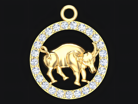 Buffalo Pendant - Bull Necklace - Zodiac Ox Jewelry - Animal Pendant STL - N159 3Dプリントモデル