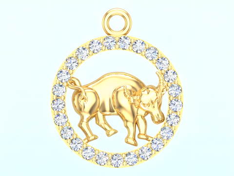 Buffalo Pendant - Bull Necklace - Zodiac Ox Jewelry - Animal Pendant STL - N159 3Dプリントモデル