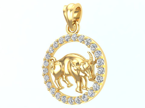 Buffalo Pendant - Bull Necklace - Zodiac Ox Jewelry - Animal Pendant STL - N159 3Dプリントモデル