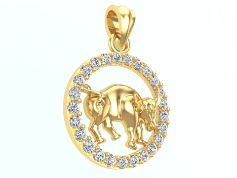 Buffalo Pendant - Bull Necklace - Zodiac Ox Jewelry - Animal Pendant STL - N159 3Dプリントモデル