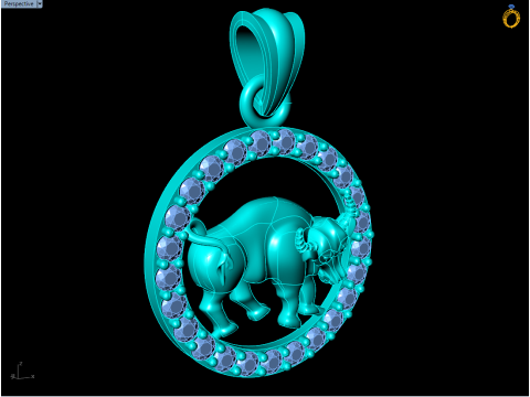 Buffalo Pendant - Bull Necklace - Zodiac Ox Jewelry - Animal Pendant STL - N159 3Dプリントモデル