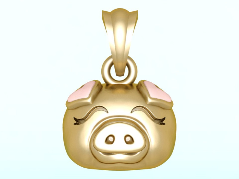 Pig head pendant - Zodiac pendant - N837 3D Принт Модель .c4d .max .obj .3ds .fbx .stl .blend