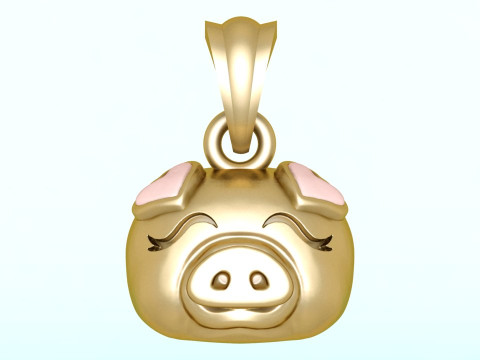Pig head pendant - Zodiac pendant - N837 Modello di stampa 3D