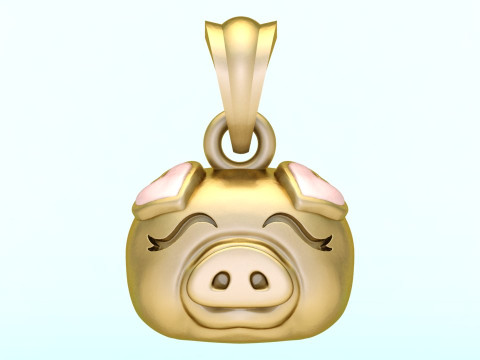 Pig head pendant - Zodiac pendant - N837 3D Принт Модель