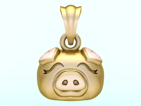 Pig head pendant - Zodiac pendant - N837 3D Print Model