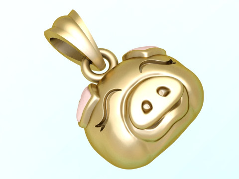 Pig head pendant - Zodiac pendant - N837 3D Принт Модель