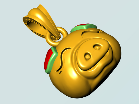 Pig head pendant - Zodiac pendant - N837 3D Принт Модель