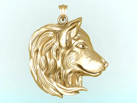 Wolf Head pendant - Dog pendant - N645 3D Print Model