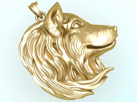 Wolf Head pendant - Dog pendant - N645 3D Print Model