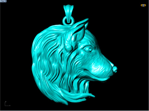 Wolf Head pendant - Dog pendant - N645 3D Print Model