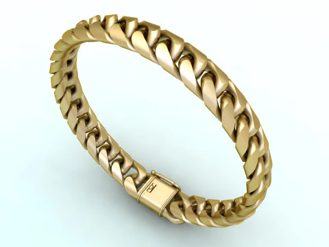 Mens Cuban Link Bracelet - Miami Lock Hip Hop Jewelry - N201 3D Print Model