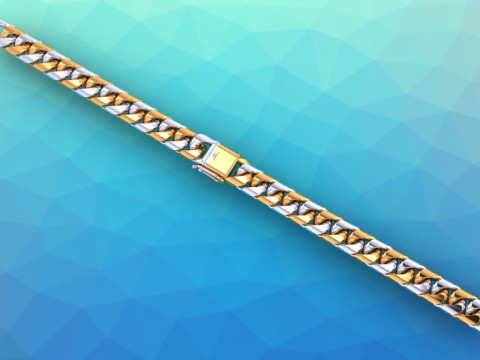 Mens Cuban Link Bracelet - Miami Lock Hip Hop Jewelry - N201 Model Cetak 3D