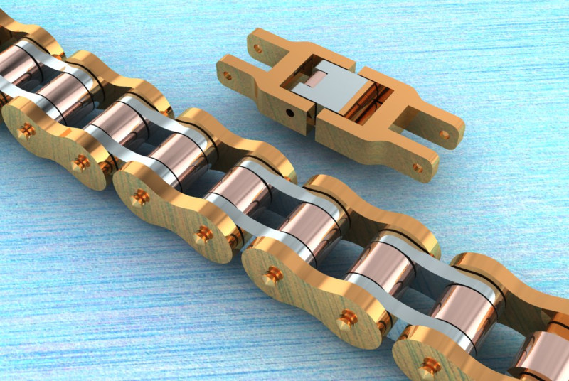 バイクチェーンブレスレット - バイクチェーンブレスレット - 20mm 3Dプリントモデル .c4d .max .obj .3ds .fbx .stl .blend 