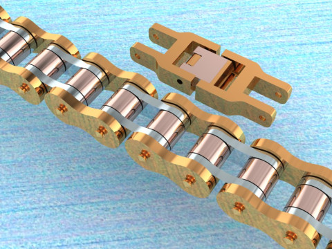 バイクチェーンブレスレット - バイクチェーンブレスレット - 20mm 3Dプリントモデル