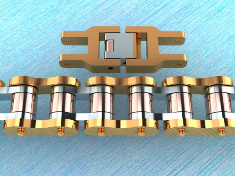 バイクチェーンブレスレット - バイクチェーンブレスレット - 20mm 3Dプリントモデル