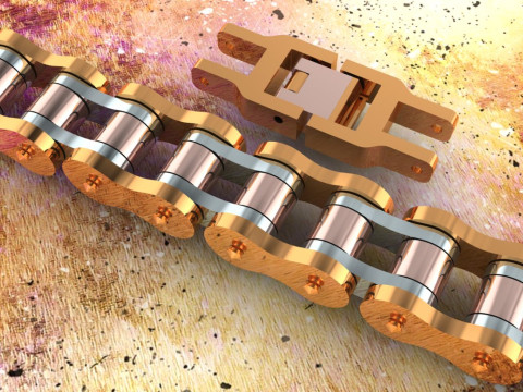 バイクチェーンブレスレット - バイクチェーンブレスレット - 20mm 3Dプリントモデル