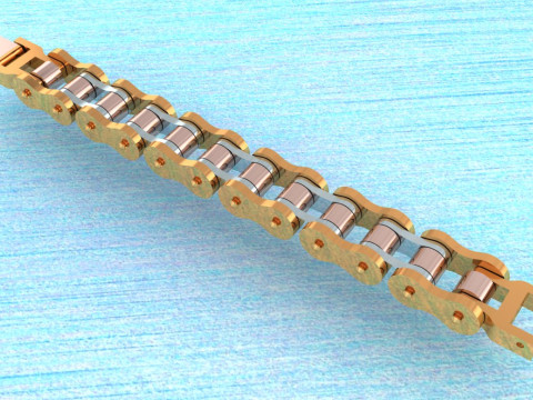 バイクチェーンブレスレット - バイクチェーンブレスレット - 20mm 3Dプリントモデル