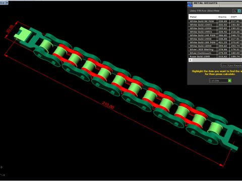 バイクチェーンブレスレット - バイクチェーンブレスレット - 20mm 3Dプリントモデル