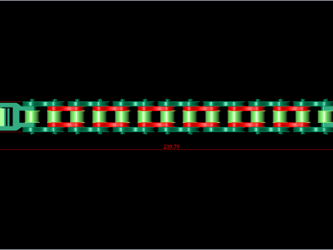 バイクチェーンブレスレット - バイクチェーンブレスレット - 20mm 3Dプリントモデル