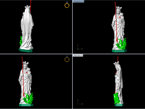 Virgin Mary and Child with Spear Statue - Holy Mother Defeating Beast Figurine 3D 打印模型