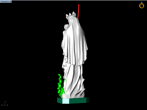 Virgin Mary and Child with Spear Statue - Holy Mother Defeating Beast Figurine 3D 打印模型