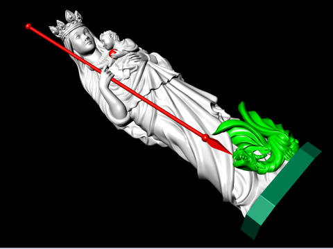 Virgin Mary and Child with Spear Statue - Holy Mother Defeating Beast Figurine 3D 打印模型